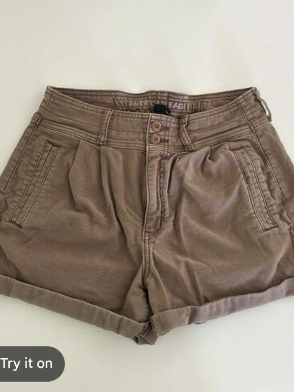 American Eagle Baggy Mom Shorts in Brown Size 4 Cuffed & Pockets